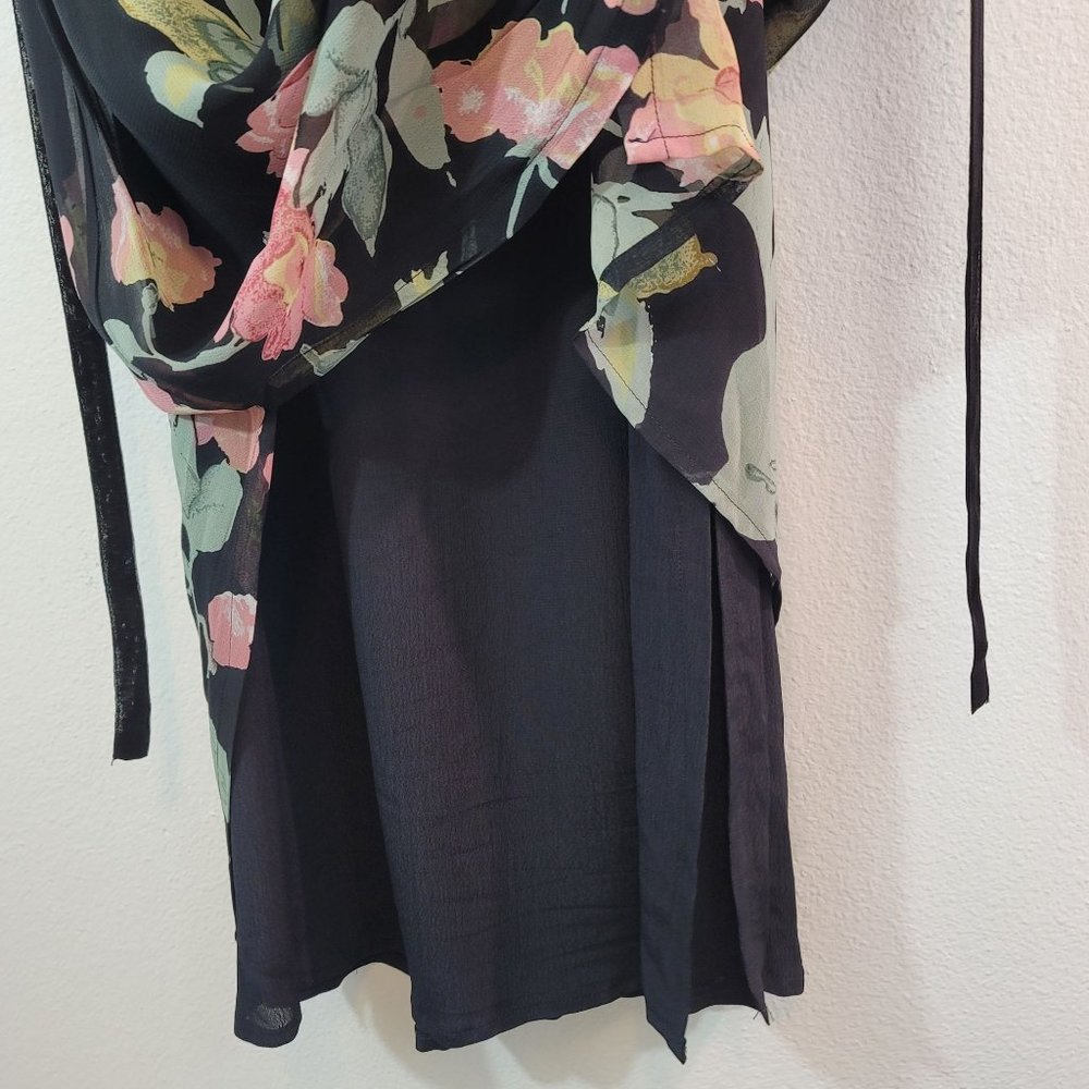 Vintage Lolette Womens Sz 10 Floral Sheer Midi Dress Lined Romantic Fairy 90s - Picture 13 of 15